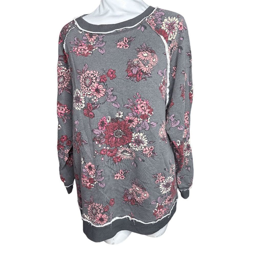Altard State grey floral sweatshirt L